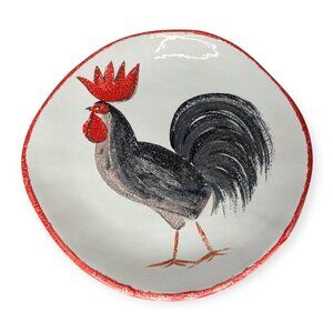 Cristina Fortini Italian Large Artisan Non-Uniform Rooster Serving Round Platter